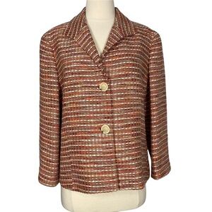 LAFAYETTE 148 Red Tweed Classic Blazer